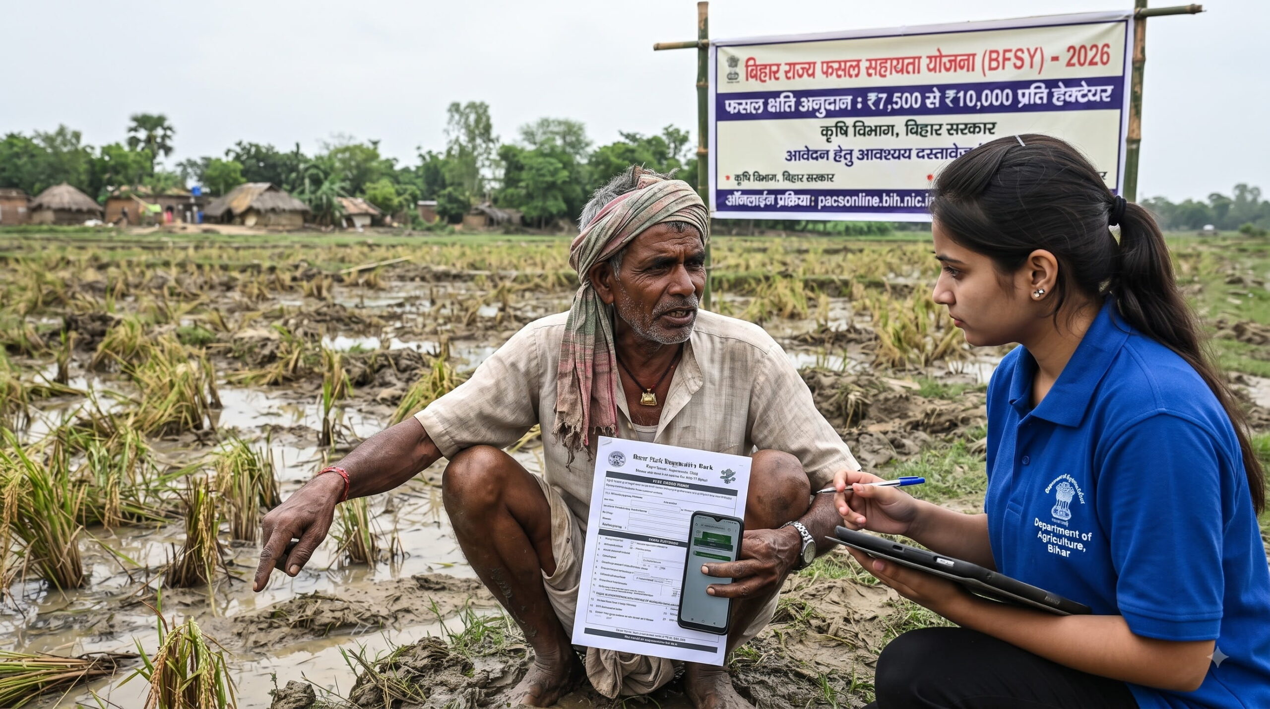 Bihar Fasal Sahayata 2026: ₹7,500–₹10,000 Crop Loss Payment, Apply Guide