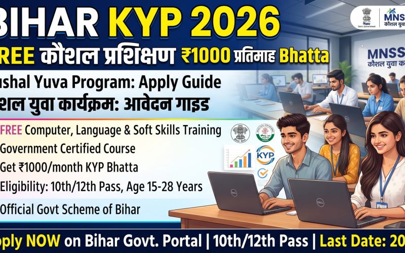 Bihar KYP 2026: Free Skill Training, ₹1000 Bhatta और Apply Guide