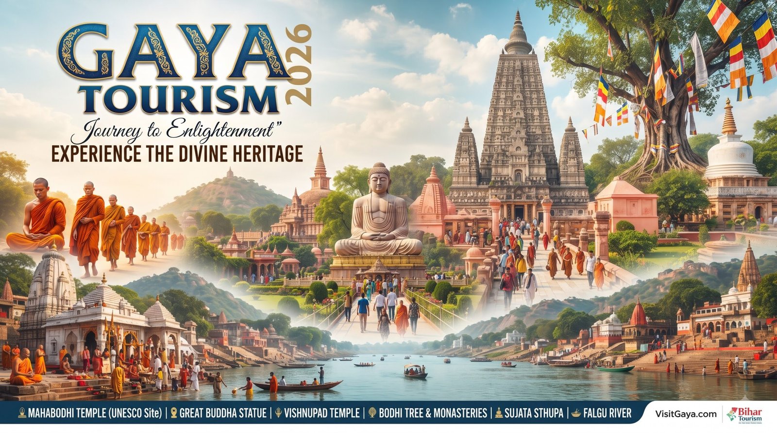 Gaya Tourism 2026: Best Places to Visit, Pitripaksha Mela, Vishnupad Temple, Mahabodhi Temple & Complete Travel Guide